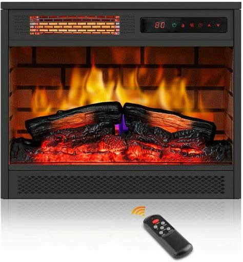 Buy Dodoing Inch Electric Fireplace Heater With Led Realistic Flame