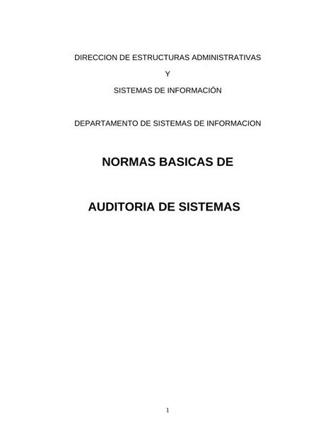 PDF Normas Basicas De Auditoria Sistemas DOKUMEN TIPS