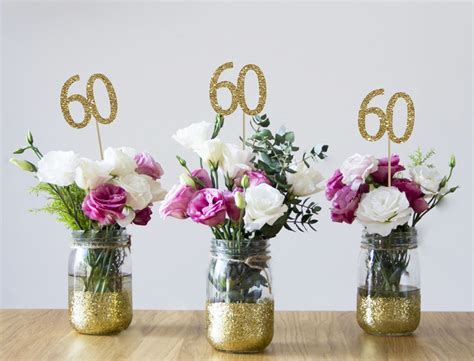 60th Birthday Centerpieces 60th Centerpieces 60th Birthday - Etsy