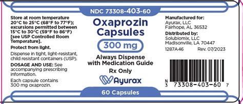 Oxaprozin Capsules Package Insert