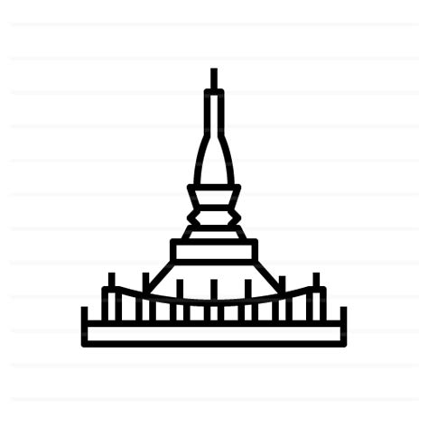 Vientiane – Laos: Pha That Luang (outline) - Landicons