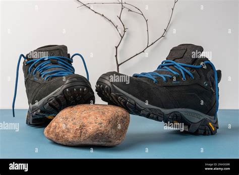men's sports hiking boots. Leather shoes for active people Stock Photo ...