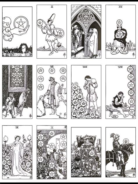 Printable Rider Waite Smith Tarot Deck In Black White Tarot Tarot