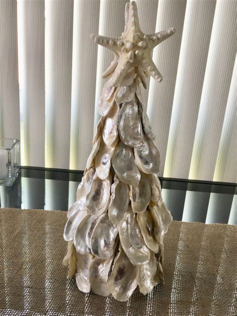 Oyster Shell Tree Christmas Tree Nautical Decor Coastal Etsy