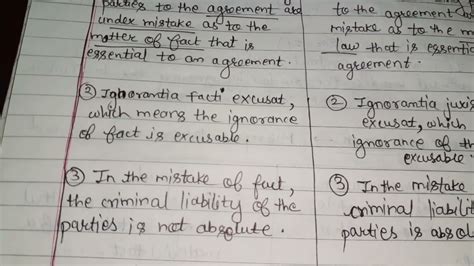 Diff Between Mistake Of Fact Mistake Of Law Law Of Contract 5th