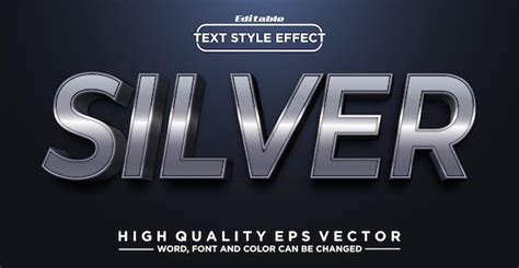 Efecto De Estilo De Texto Plateado Editable Vector Premium