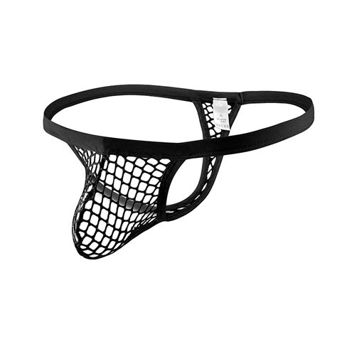 Buy Mens Sexy Mesh Thongs See Through G String Bikini Bulge Pouch Briefs Low Rise T Back G