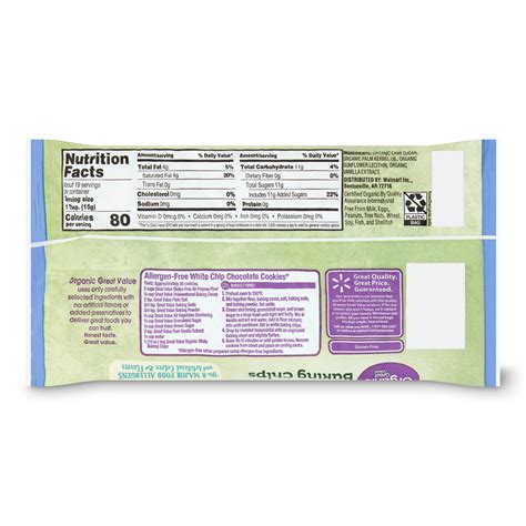 Great Value Organic White Baking Chips 10 Oz