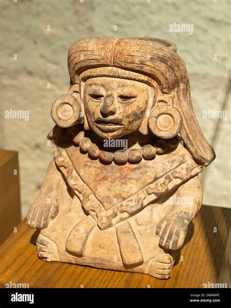 Pre Hispanic Ceramic Zapotec Funerary Urn Of A Woman In The Museum Of