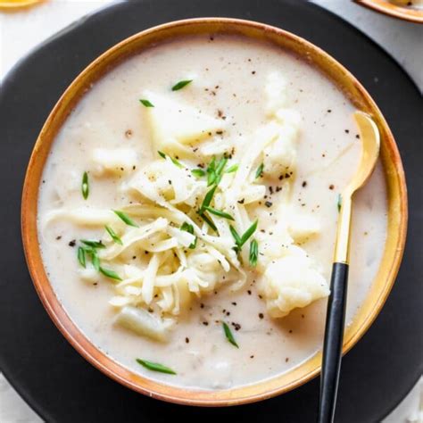 Cheddar Cauliflower Potato Soup Dishing Out Health