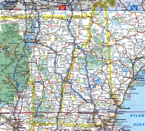 Map Of I Interstate Highway Via New York State Route Interchange