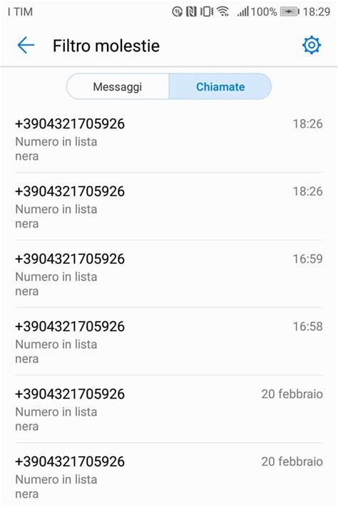 LISTA NERA NUMERI TELEFONICI