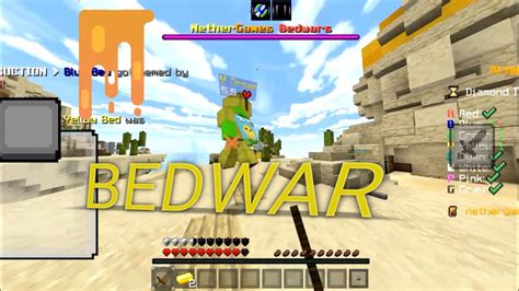 Mcpe Nether Games Bedwar Mcpe V In Nether Games Bedwars Youtube