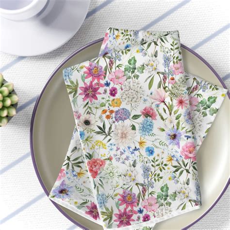 Spring Floral Napkins Etsy