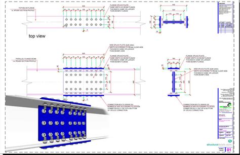 Steel Beam Bolted Plate Splice Connection Detail Drawing