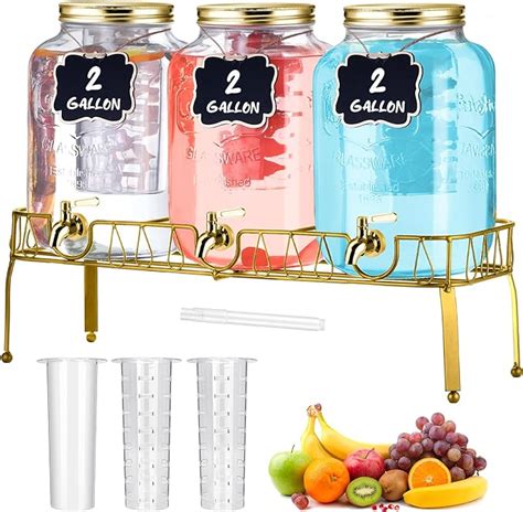 Amazon Lallisa Pcs Gallon Glass Drink Dispenser With Stand