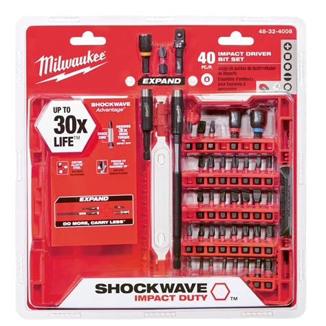 Milwaukee Shockwave Impact Duty Driver Bit Set 40 Piece 48 32 4008