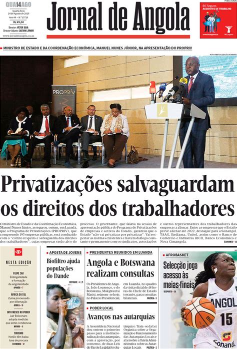 Capa Jornal De Angola De