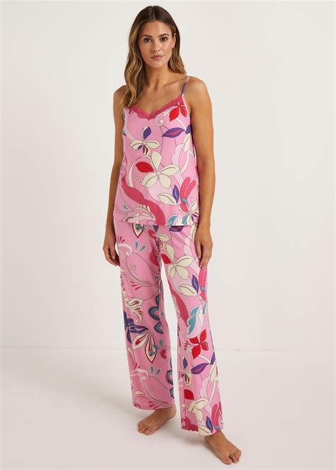 Pink Soft Touch Floral Cami Pyjama Set Matalan