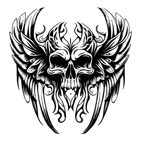 Skull and wings is a popular symbol in gothic culture and often