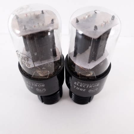 X Sn Gtb Rca Tube Matched Pair Black Plates Rectangular Getter