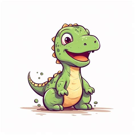 Premium AI Image | cartoon dinosaur with a happy face and a big smile ...