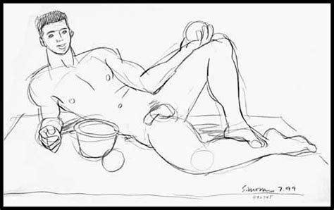 Reclining Nude Holding Orange The Art Of Douglas Simonson