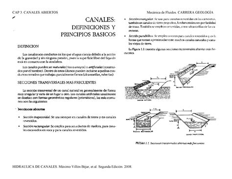 Canales Abierto Principios Basicos Especificaciones T Cnicas