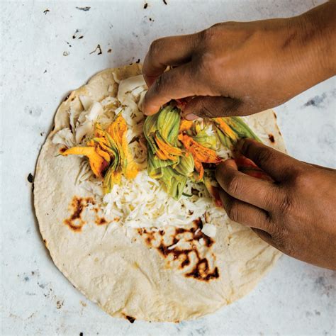 Quesadillas with Oaxacan Cheese and Squash Blossoms Recipe | Epicurious