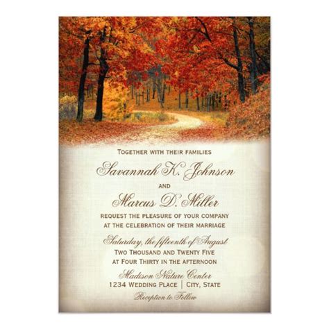 Rustic Fall Leaves Autumn Wedding Invitations | Zazzle.com