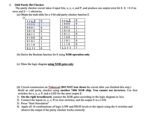 Solved Odd Parity Bit Checker The Parity Checker Circuit Chegg