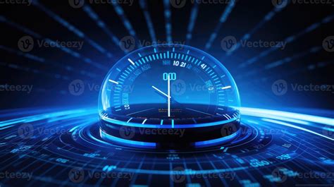 digital clock blue background  stock photo  vecteezy