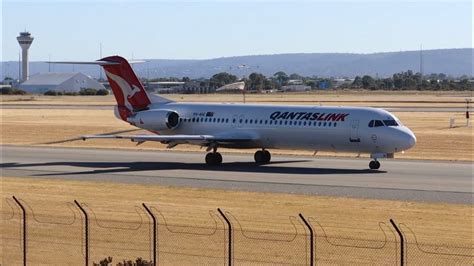 QantasLink Fokker F100 VH NHI Departs On RW03 At Perth Airport YouTube