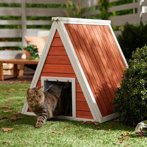 FRISCO Outdoor Wooden Cat House With Elevated Balcony Steps Large