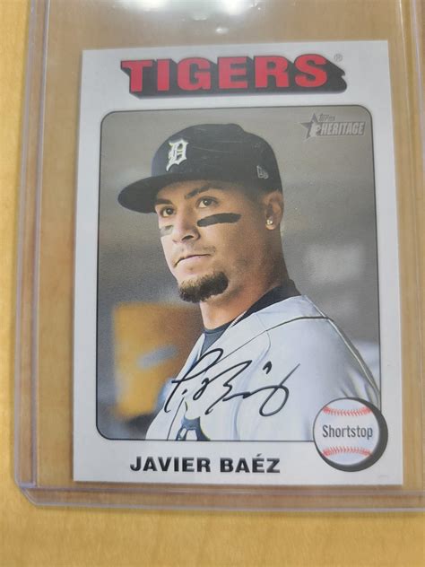 Topps Heritage Mini Javier Baez White Detroit Tigers