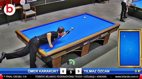 YILMAZ ÖZCAN vs ÖMER KARAKURT TÜRKİYE 3 Cushion Billiards