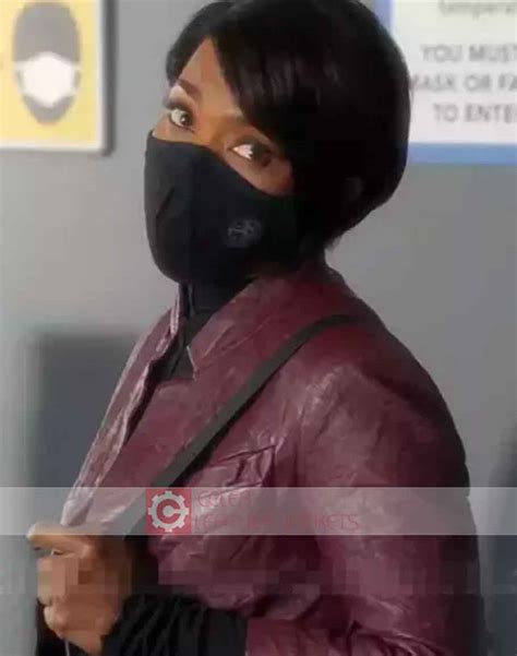 Athena Grant Leather Jacket Angela Bassett Jacket 9 1 1