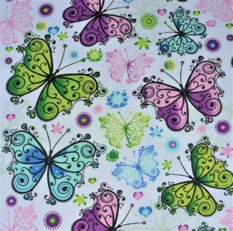 Butterfly Fabric,cotton Fabric,fabric by the Yard,butterflies Fabric ...