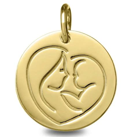 M Daille Vierge L Enfant En Coeur Or Jaune Ct Premiercadeau