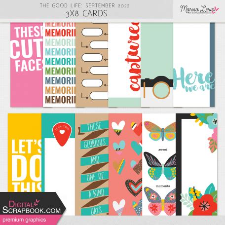 The Good Life September 2022 3x8 Cards Kit By Marisa Lerin Graphics