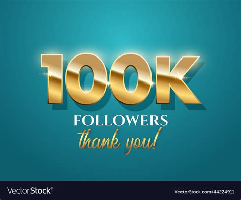 100000 Followers Celebration Banner Royalty Free Vector