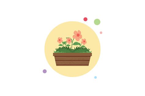 Spring Flower Long Pot 9 Circle Bubble Graphic By Raysaozora · Creative