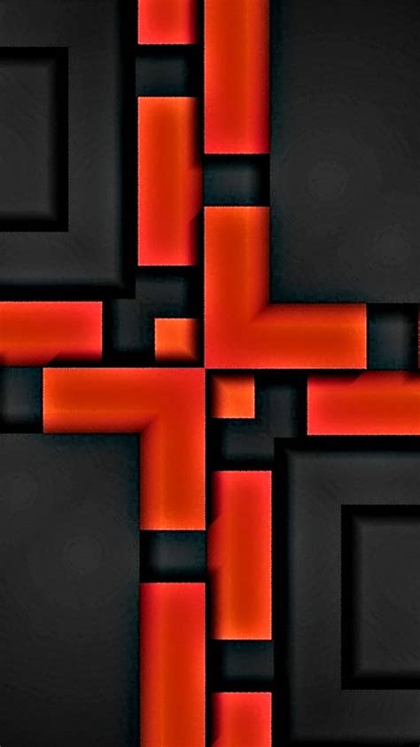 Download Abstract Black And Red Squares Mobile 3d Wallpaper