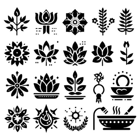 Premium Vector Flower Icon Collection Vector Illustration