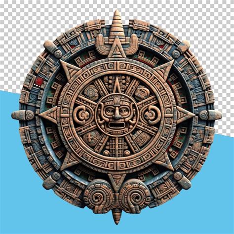 Aztec Calendar Isolated Object Transparent Background Premium Ai