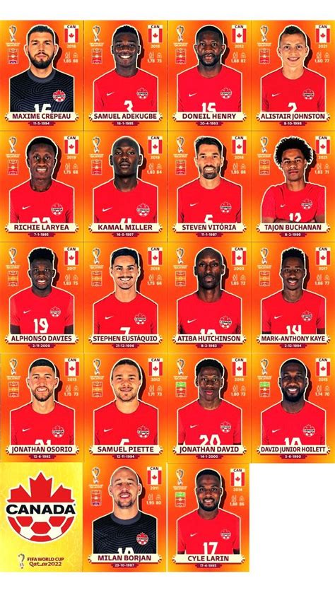 ALL STICKERS CANADA PANINI WORLD CUP 2022 Cartas de fútbol Consejos