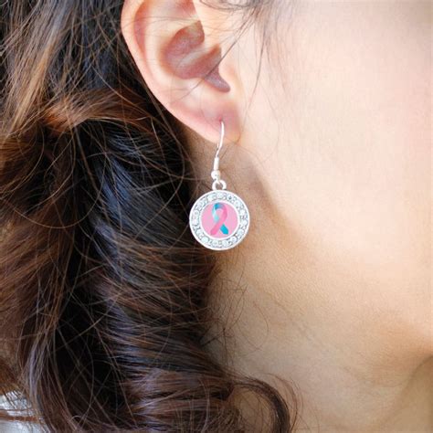 Silver Sids Awareness Ribbon Circle Charm Dangle Earrings Artofit