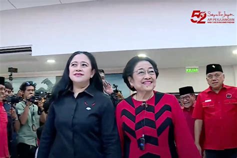 Megawati Tiba Di HUT Ke 52 PDIP Disambut Hasto Ganjar Hingga Ahok