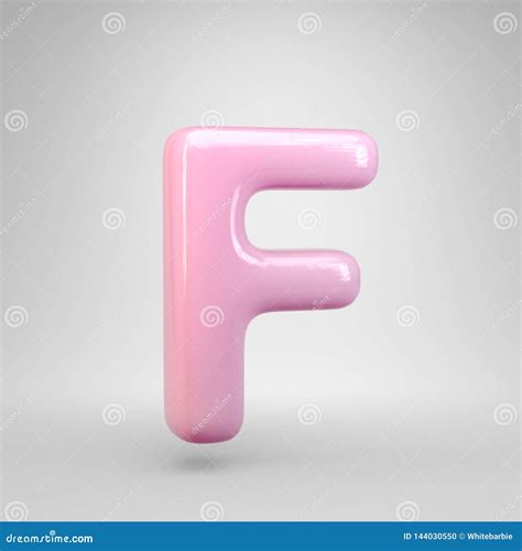 Bubble Gum Pink Letter F Uppercase Isolated On White Background Stock