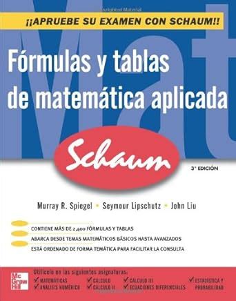 F Rmulas Y Tablas De Matem Tica Aplicada Spiegel Murray R Amazon